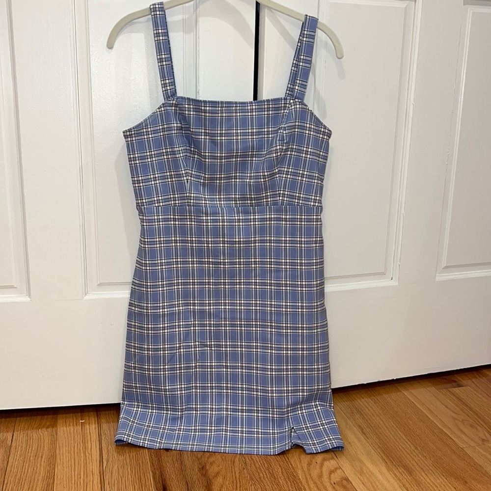 Hollister blue and white plaid dress